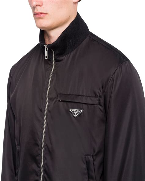 nylon gabardine blouson jacket prada|Black Re.